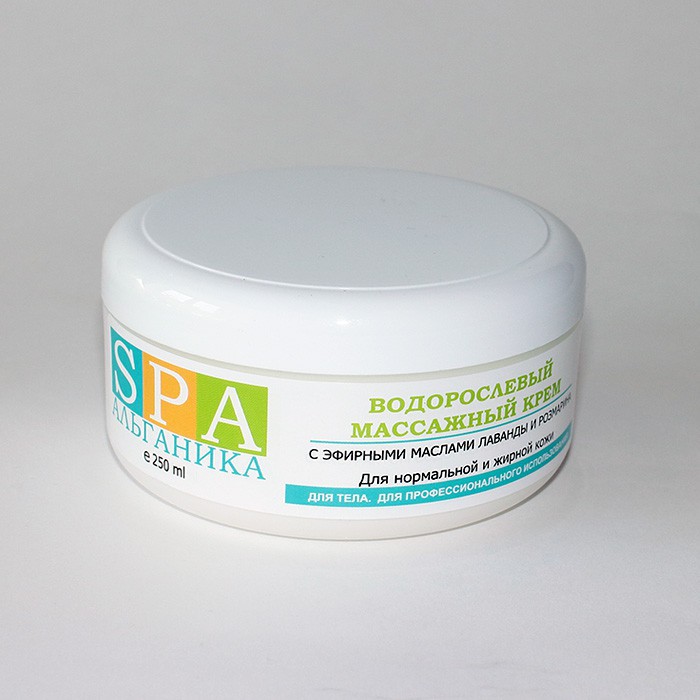 Водорослевый массажный крем с эфирными маслами лаванды и розмарина SPA Альганика (250 мл)