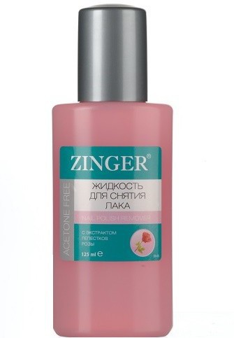 51952 SR08 Zinger Cosmetic Жидкость для снятия лака с розовым маслом, 125 мл