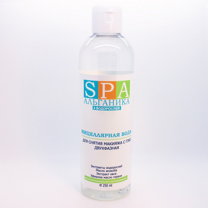 Мицеллярная вода для снятия макияжа с глаз двухфазная SPA Альганика (250 мл)